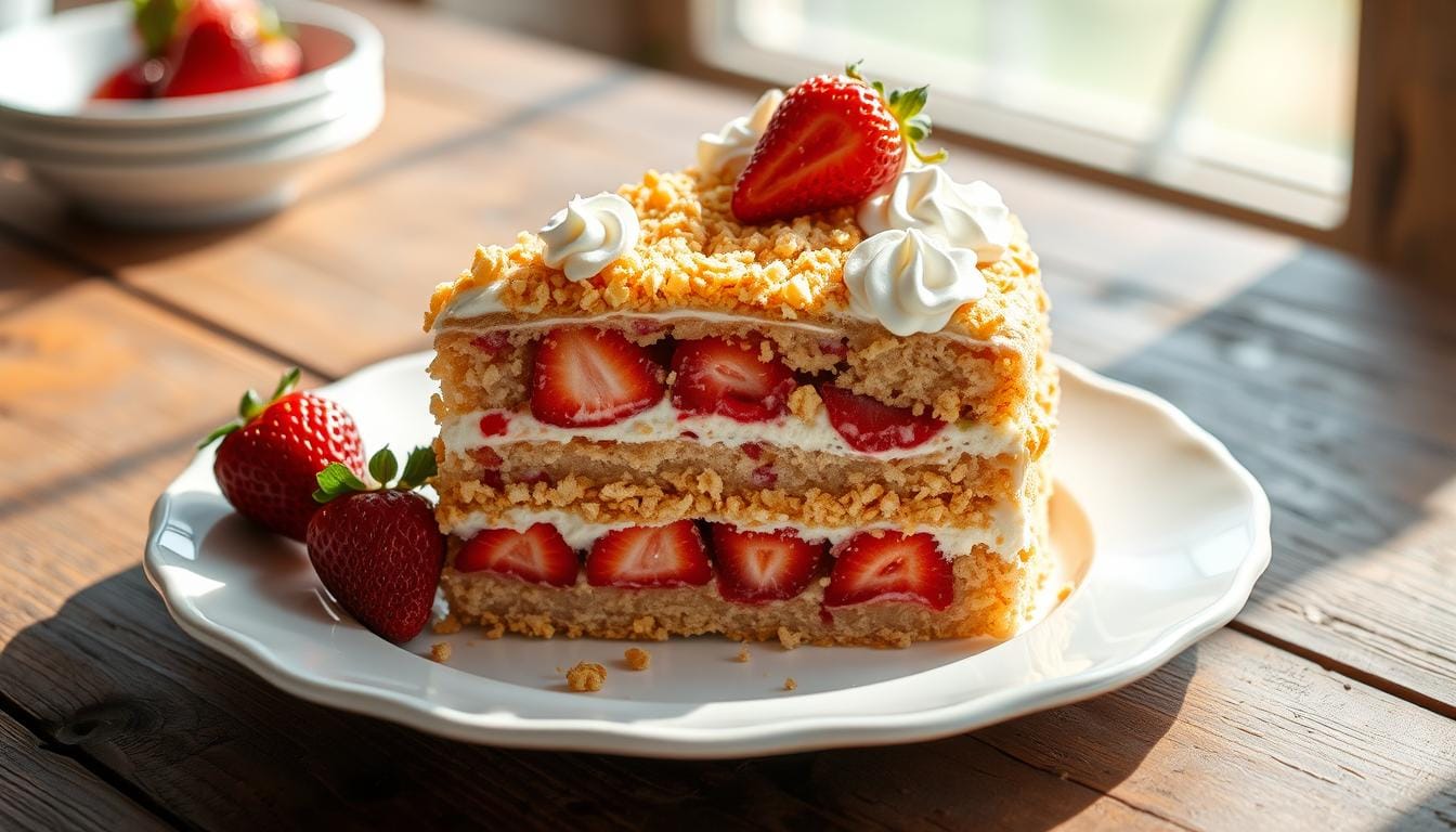 strawberry crunch cake