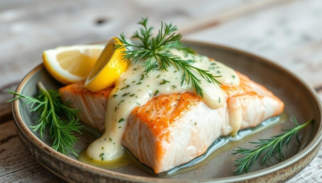 Salmon with Lemon Dill Sauce